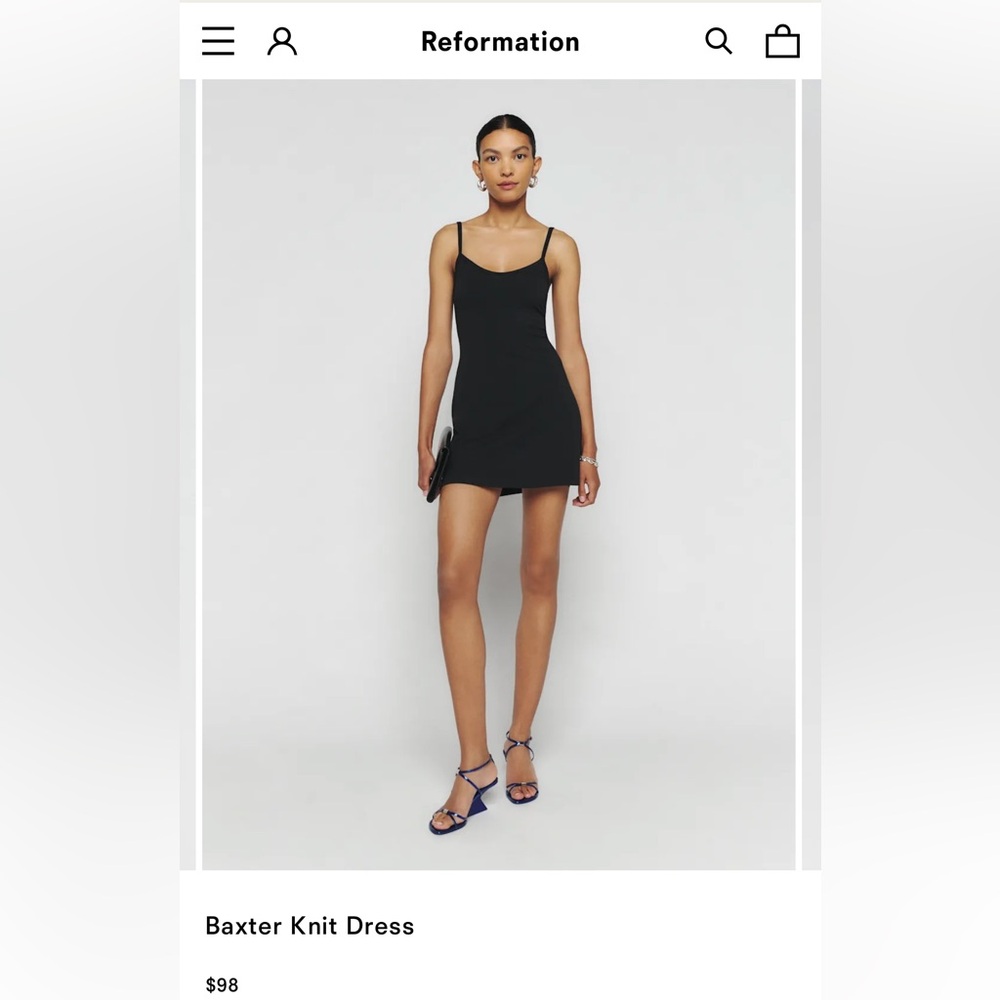 Reformation Black Mini Dress with Spaghetti Straps